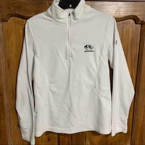 Mizzou (MU) Women’s White 1/4 Zip Fleece Pullover, Size Medium